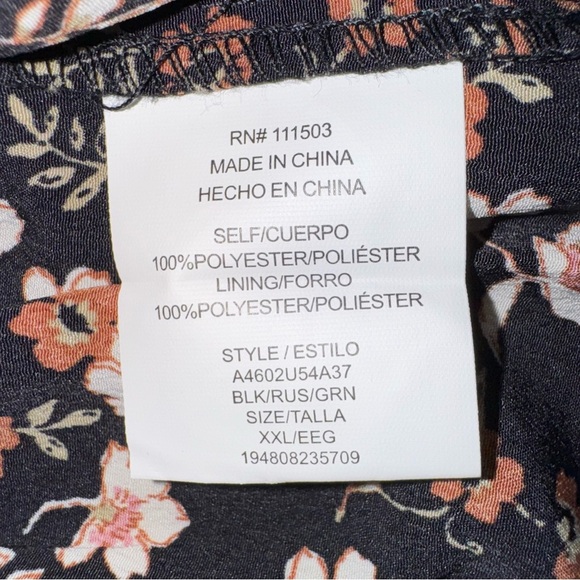 Lily Rose Floral Black Dress. Square-Rugged neckline. Size XXL. NWT - Picture 14 of 15